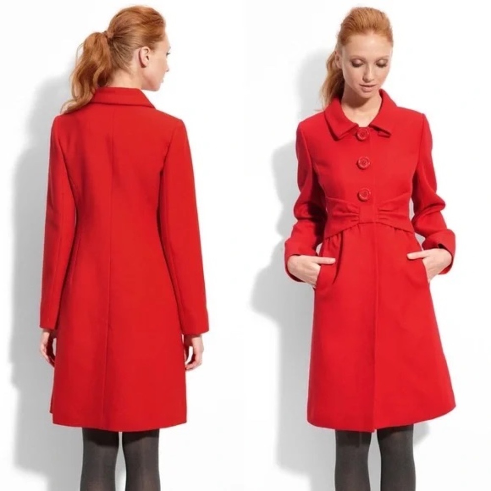 Kate Spade Ela Coat w/Bow (Red - Size 6)